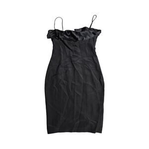 Jay Godfrey Black Ruffle Mini Dress Size: 4